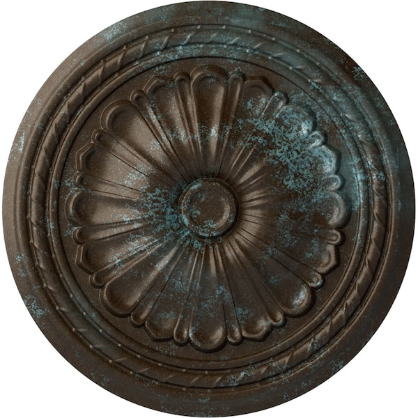 Ekena Millwork Alexa Ceiling Medallion (Fits Canopies up to 2 7/8"), 20 1/2"OD x 1 7/8"P, Bronze Blue Patina CM20ALBBS - main